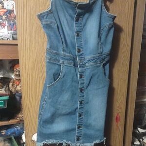 Wax Jean Blue Denim Mini Dress